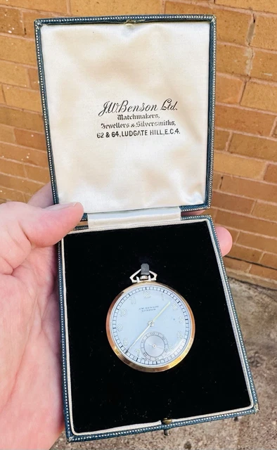 A GENTS WORKING Boxed Vintage Solid 9Ct Gold Pocket