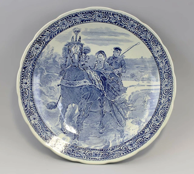 8845025 Taille XXL Céramique Assiette Murale Royal Sphinx Boch Bleu Décor