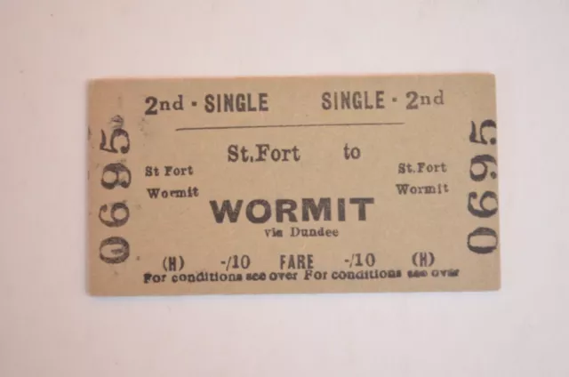 Railway Ticket BTC St. Fort to Wormit 2nd