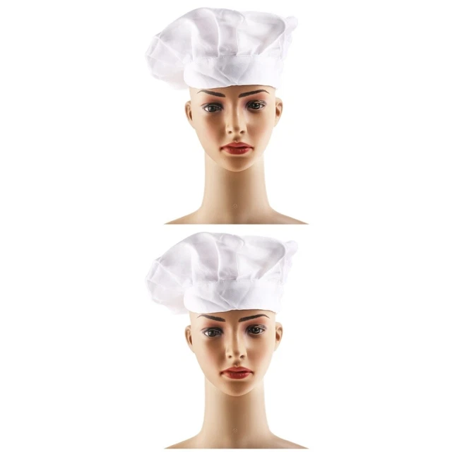 2 PIEZAS Prendas para la cabeza de chef sombreros para mujeres chef sombreros para niños universales