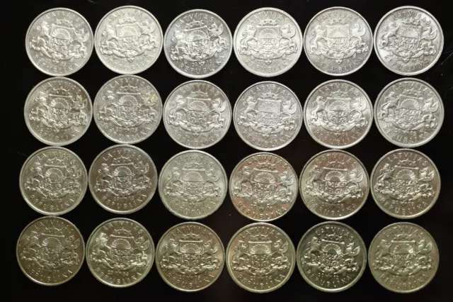 Full Set Latvia 1 lat Special design 24 coins 1992-2013 XF-UNC 2