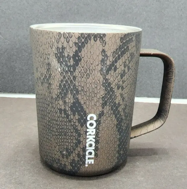 Corkcicle 16oz Coffee Mug Insulated Stainless Steel Cup Snake Skin Print No Lid