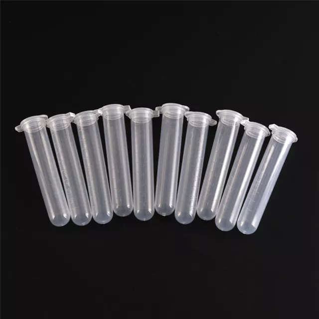 10pcs 10ml micro centrifuge tube vial clear plastic vials container snap ca~HO