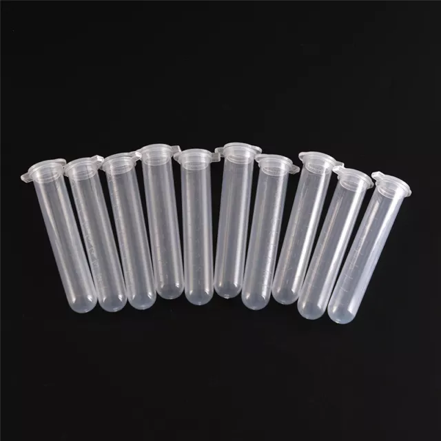 10pcs 10ml micro centrifuge tube vial clear plastic vials container snap cap :LU