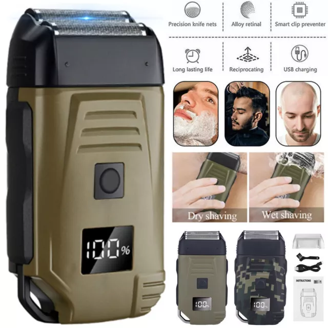 Men's Electric Beard Shaver Trimmer Razor Rechargeable Hair Shaving Machine USB