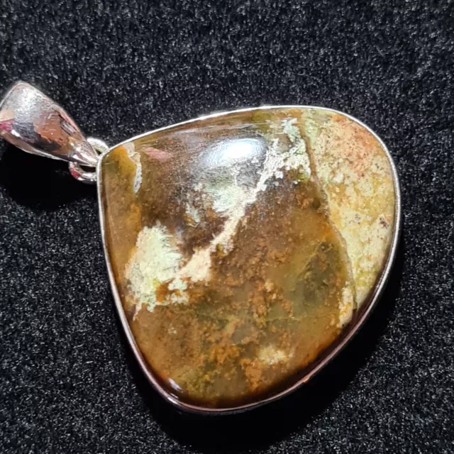 CHROME CHALCEDONY  PENDANT Sterling Silver Ancient Roman gem STUNNING  MARKINGS