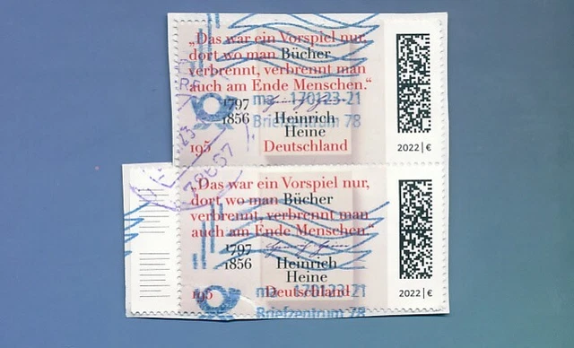 Bund, BRD Neuheit 2022 MiNr. 3731, 225. Geburtstag Heinrich Heine Paar