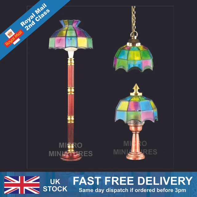 Tiffany Dolls House Table - Floor & Ceiling Lighting Set 1/12 Scale 12 Volt (015