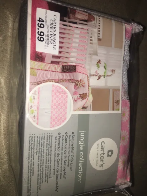 Carter's Jungle Collection Pink Daisy Print  MESH Secure Me Crib Liner