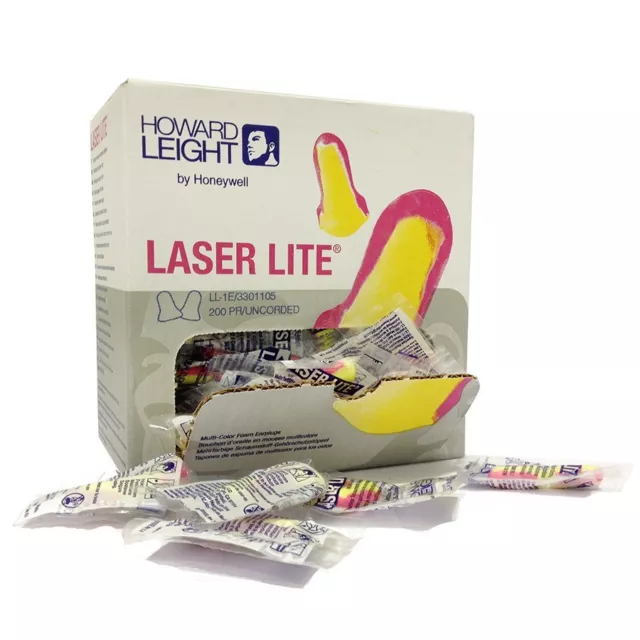 Howard Leight Laser Lite - 200 Pairs Disposable Foam Ear Plugs