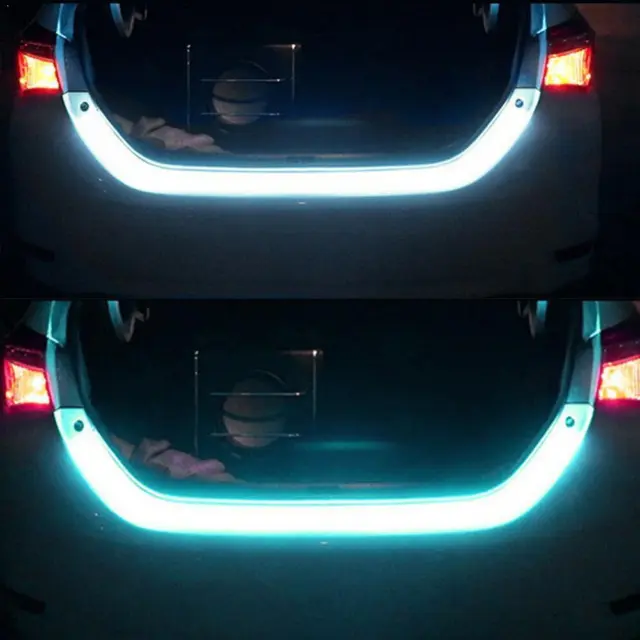 Car Rear Trunk Tail Light Bar Four Colors LED Fluid Brake Turn Signal Lamp Strip