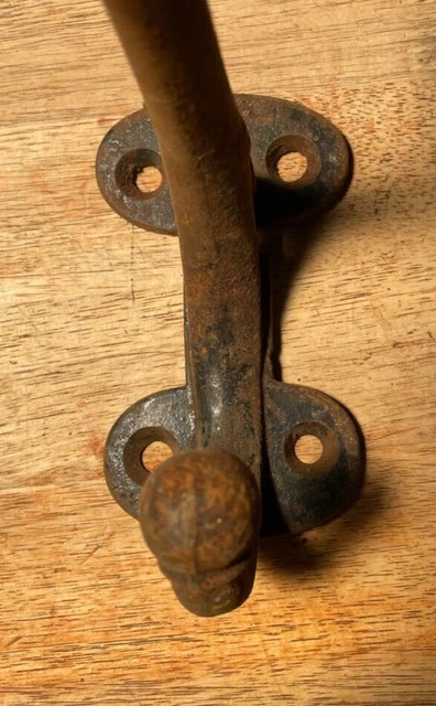 Vintage Iron Coat Tack Harness Barn Hook 6” Long Cast Iron Double Hook 3
