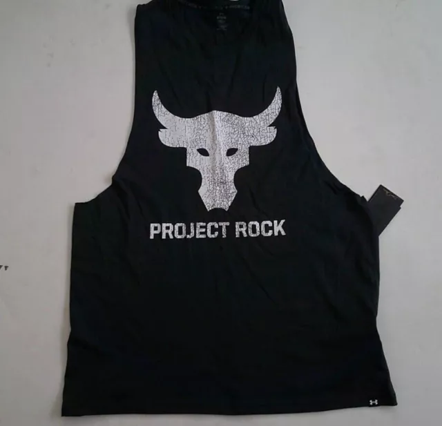 Under Armour  Project Rock Brahma Bull Tank 1373787 004 men black shirt  New