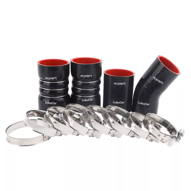 Intercooler Boot Kit Silicone Hose 5mm T-Clamp Fits For 2003-2007 Dodge Cummins
