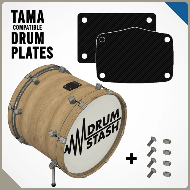 3D PRINTED BLACK Bass Drum Cover Plate for Tama Starclassic/Silverstar