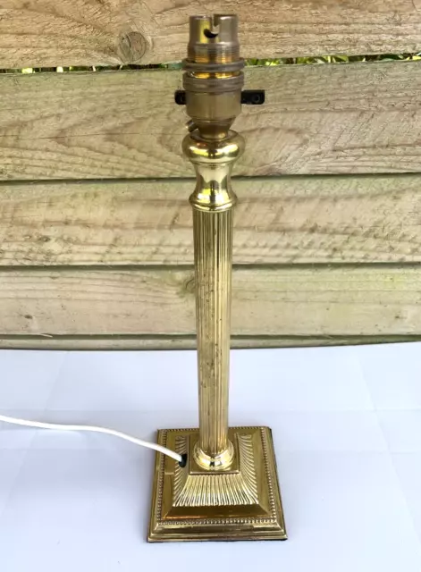 Vintage Brass Corinthian Column Lamp Light Lighting Country House Interior