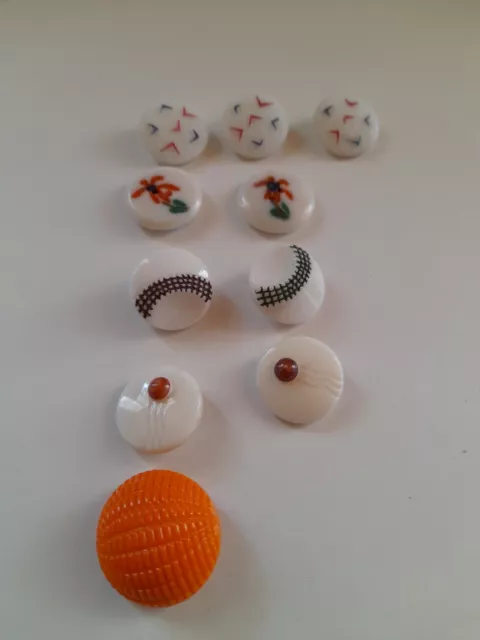 Lot de 10 Boutons en pâte de verre anciens button collection