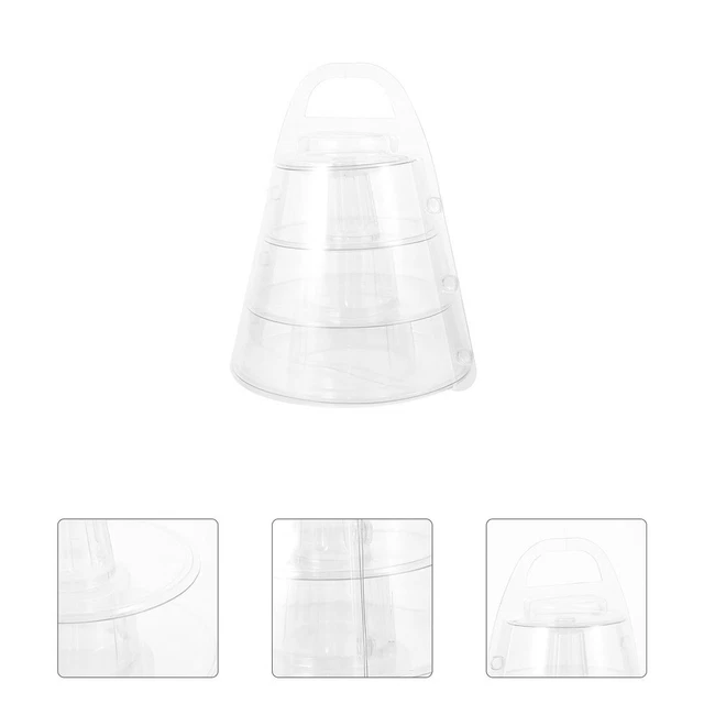 1 juego de soportes de macarrones transparentes - postres puntero pequeño soporte para pasteles