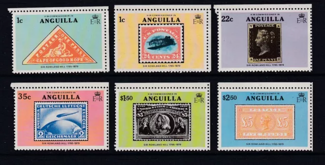 ANGUILLA 1979 Sir Rowland Hill Centenary Set Stamps on Stamps MNH