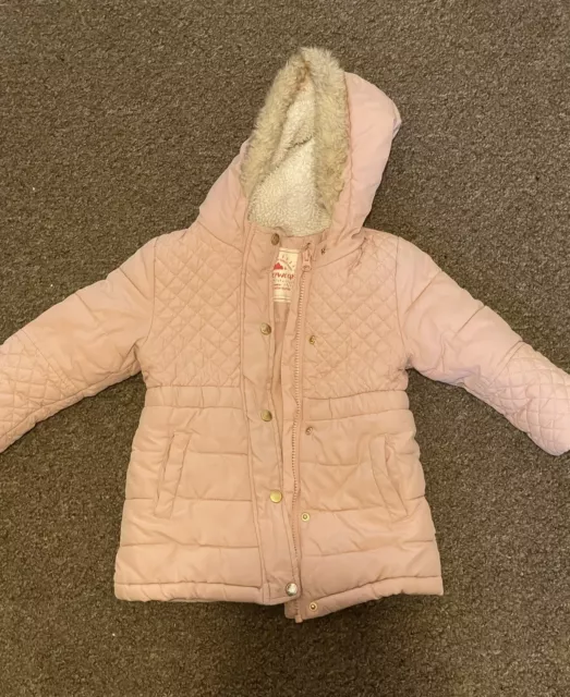 Toddler Girl Pink George Padded Coat Aged 2-3 Years