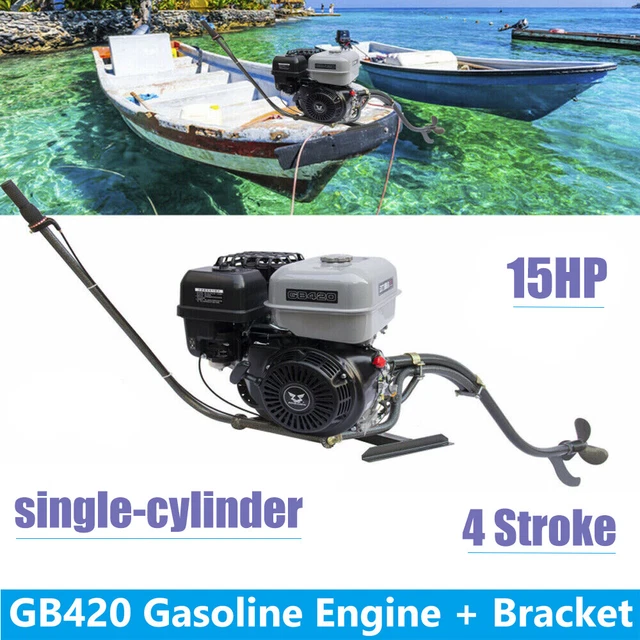 4-Stroke 15HP Outboard Motor Fishing Boat Gasoline Engine Motor 20 km/h 420cc