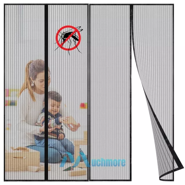 2X Magnetic Screen Mesh Door Curtain Durable Heavy Duty Mosquito Net Hands Free
