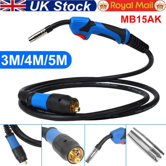 MAG MIG Welding Torch MB15AK Euro EU Connector Gun Gas Conversion for Welder