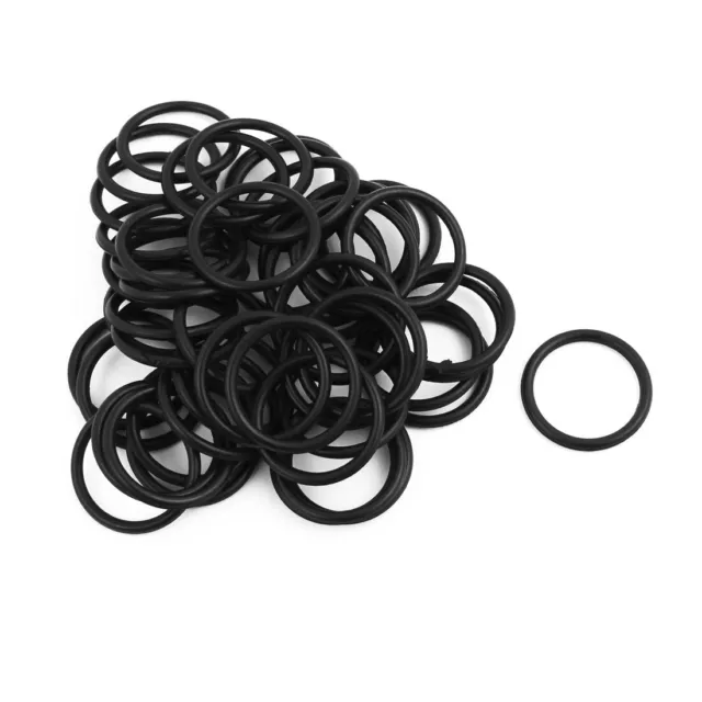 50 Pcs Black 16mm x 1.8mm Oil Resistant Sealing Ring O-shape NBR Rubber Grommet