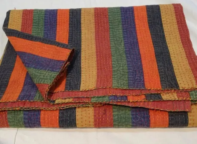 Colcha india hecha a mano de Kantha, colcha de algodón, manta Gudari