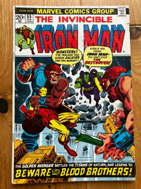 THE IRON MAN #55 (Feb.1973) VG Marvel 1st Appearance of Thanos + Drax KEY