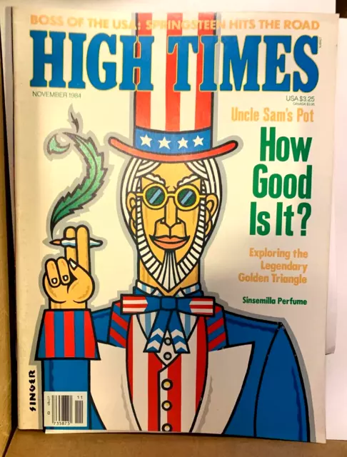 High Times Uncle Sam's Pot Vintage November 1984 Marijuana Weed Magazine -Nice!