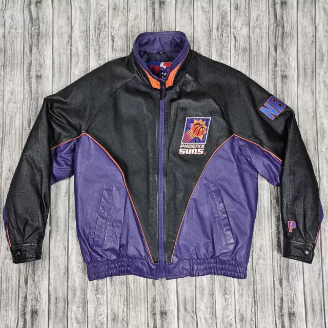 VINTAGE 90S PRO Player Phoenix Suns Leather Bomber Jacket Quilt Lined ...
