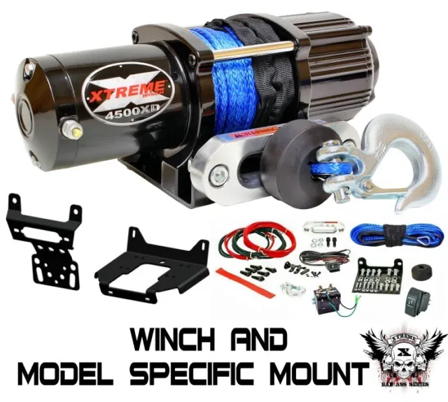 4500Lb Xtreme Winch 14-24 Polaris Rzr/Rzr 4/General 900/1000/Turbo Rxr Razor Hd