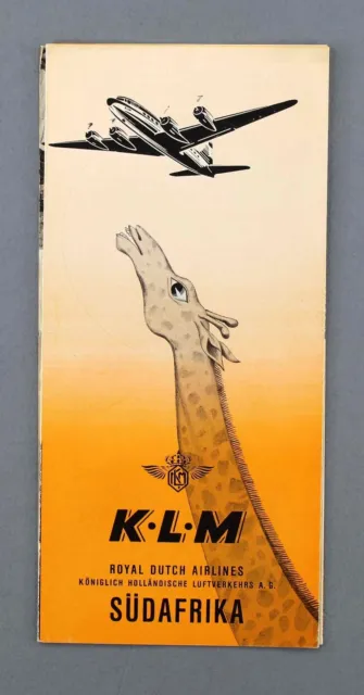 Klm Royal Dutch Airlines South Africa Vintage Brochure Douglas Dc-6 1948