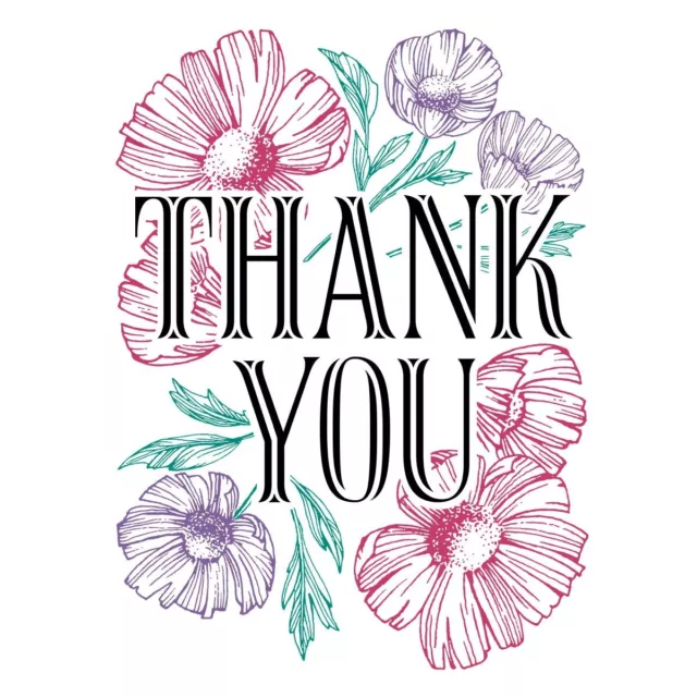 Spellbinders BetterPress Press Plates-Thank You Blooms Registration