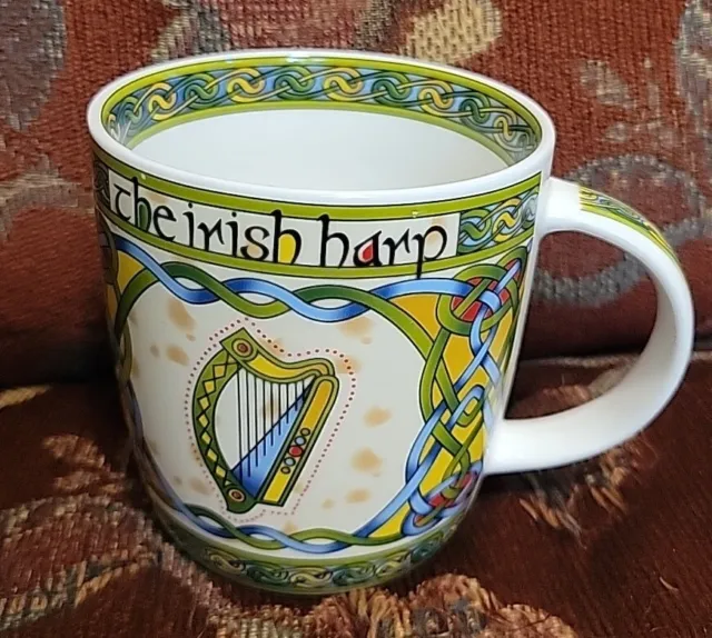 The Irish Harp Mug Tea Cup Coffee Mug Bone China Celtic Weave 11 fl oz Clara