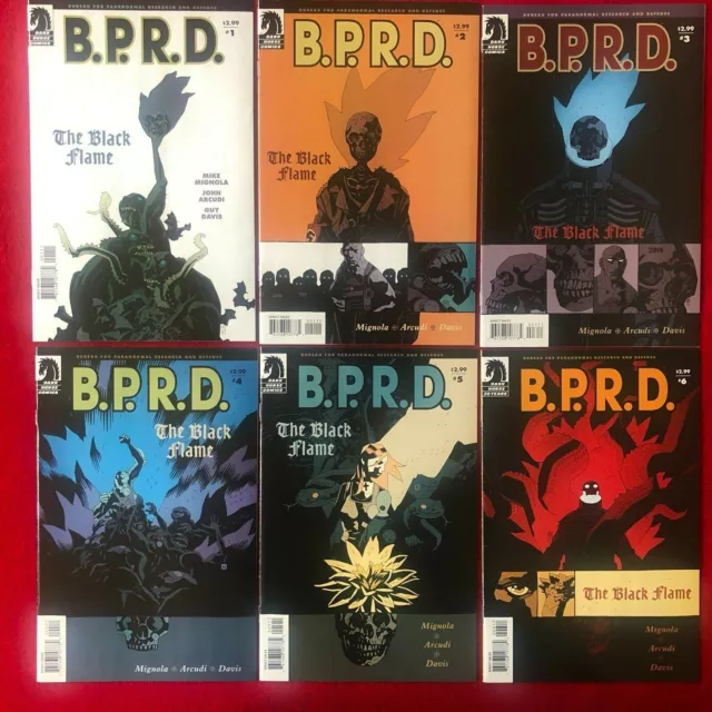 B.p.r.d - The Black Flame     -1 2 3 4 5 6   Set - Hellboy    -    Dark Horse