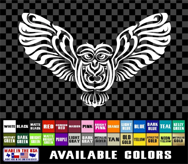 Owl Sticker Vinyl Decal Car Van Truck Laptop