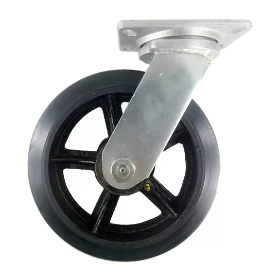 10" x 2-1/2" Heavy Duty "Rubber on Cast Iron" Caster - Swivel