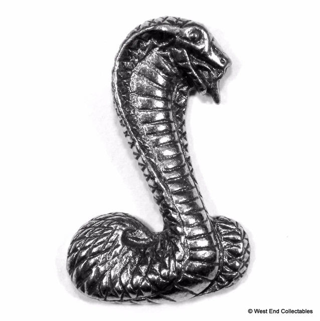 KING COBRA SNAKE Pewter Pin Brooch Badge -UK Hand Made- Reptile Python ...