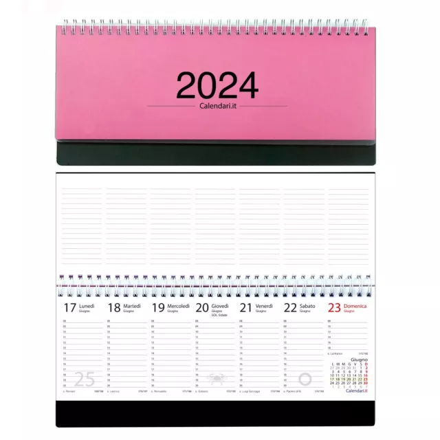 AGENDA 2024 SETTIMANALE ufficio calendario planning planner - FUXIA EUR  9,90 - PicClick IT