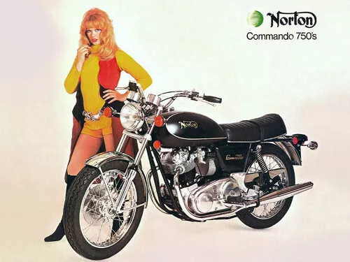Norton 1972 Commando 750 Motorcycle Motorbike Vintage Poster Brochure Advert A3