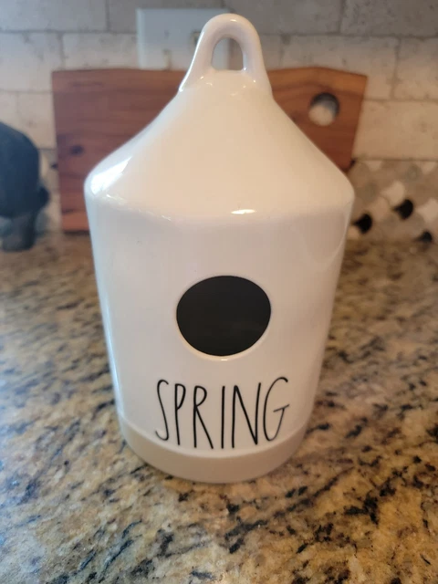 RAE DUNN Spring Exposed Clay Birdhouse Artisan Collection by Magenta White