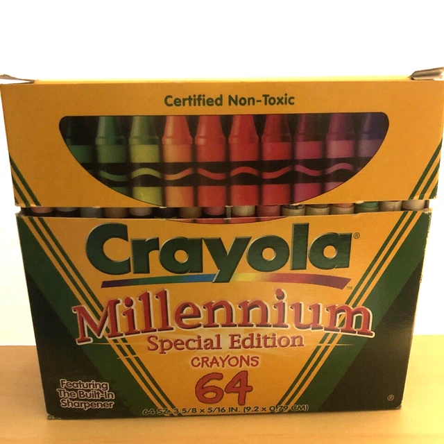 VINTAGE CRAYOLA BOX Crayons No. 64 MILLENNIUM Special Edition with