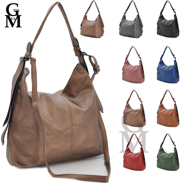 Borsa nuova GM hobo sacco borchie donna grande spalla pelle passeggio tracolla