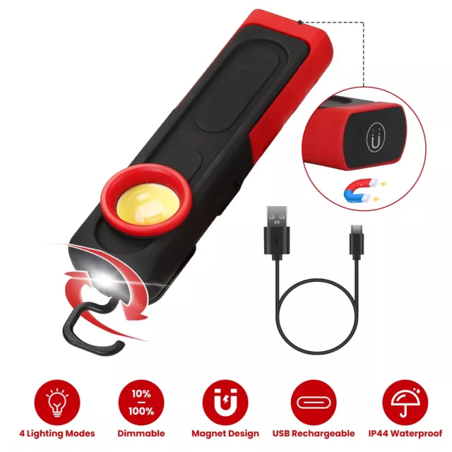 USB Rechargeable EDC LED Work Light Camping Light Inspection Handheld Emergency