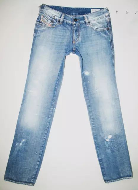 *HOT AUTHENTIC Women's DIESEL @ LHELA 71J STRAIGHT DISTRESS Denim Jeans 27 x 32