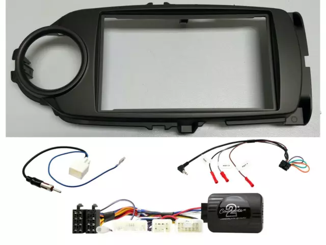 Kit Completo Mascherina Autoradio Navigatore Gps 2 Din Toyota Yaris Dal 2015