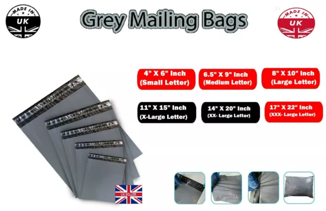 Grey Postal Parcel Bags 100% RECYCLED Mailing Bag Postal Postage Bag Recyclable