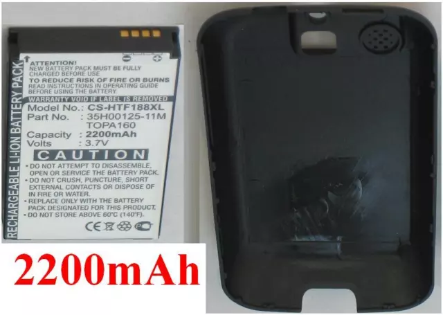 Coque+ Batterie 2200mAh type 35H00125-11M TOPA160 Pour HTC Rome, Rome 100, F3188